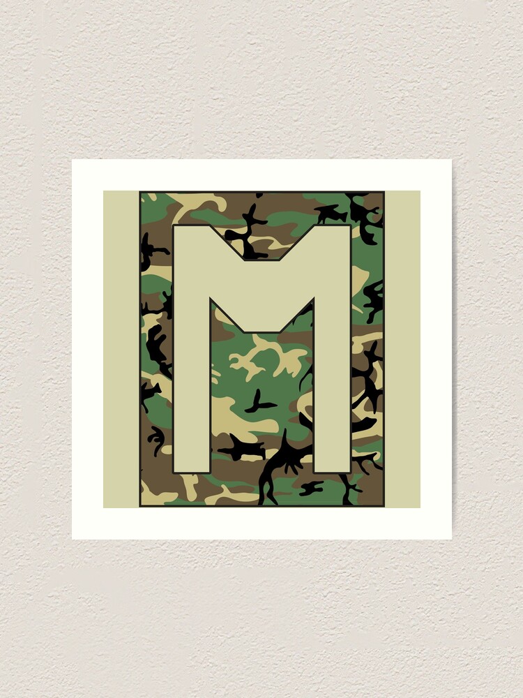 "Letter "M" Military Camo Stencil font" Art Print by northsar Redbubble