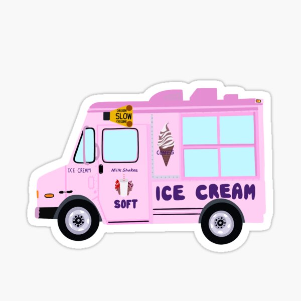 ice cream van sticker twin lemon and soft Die Cut 