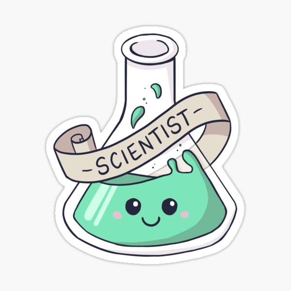 Cute Laboratory Flask Green - Scientist Sticker