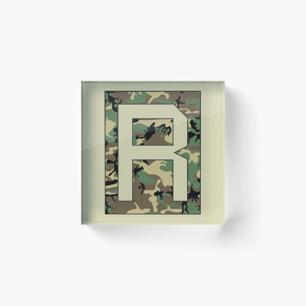 Item preview, Letter "R" Military Camo Stencil font designed and sold by 65 MCMLXV.