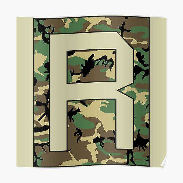 "Letter "R" Military Camo Stencil font" Poster for Sale by northsar