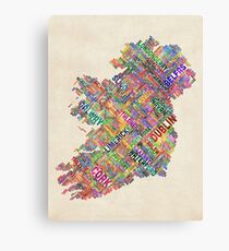 Ireland Eire City Text map Canvas Print