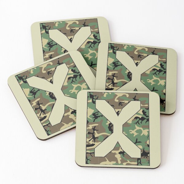 Item preview, Letter "X" Military Camo Stencil font designed and sold by 65 MCMLXV.