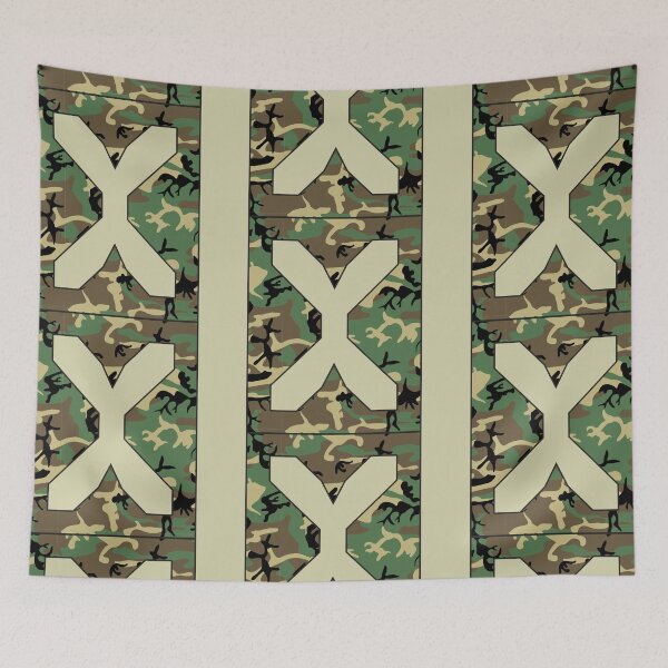 Item preview, Letter "X" Military Camo Stencil font designed and sold by 65 MCMLXV.