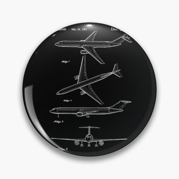 Item preview, Jet aircraft 1981 patent white designed and sold by InkedArtPrints.