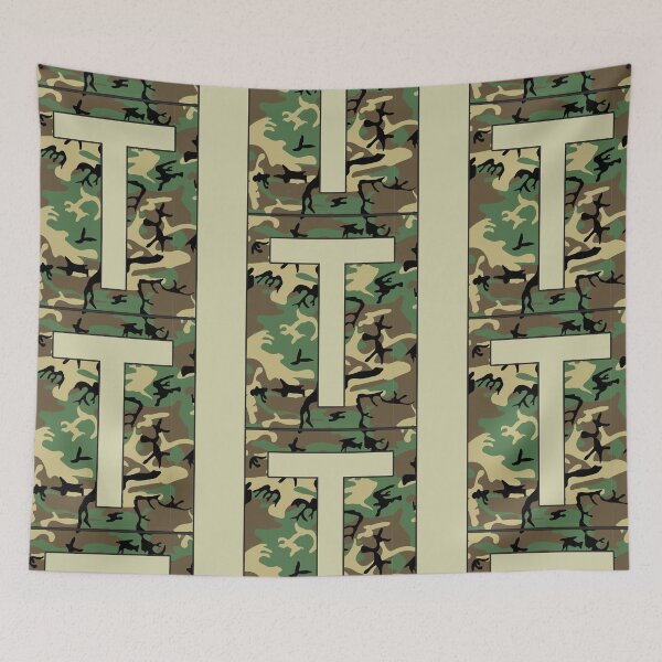 Item preview, Letter "T" Military Camo Stencil font designed and sold by 65 MCMLXV.
