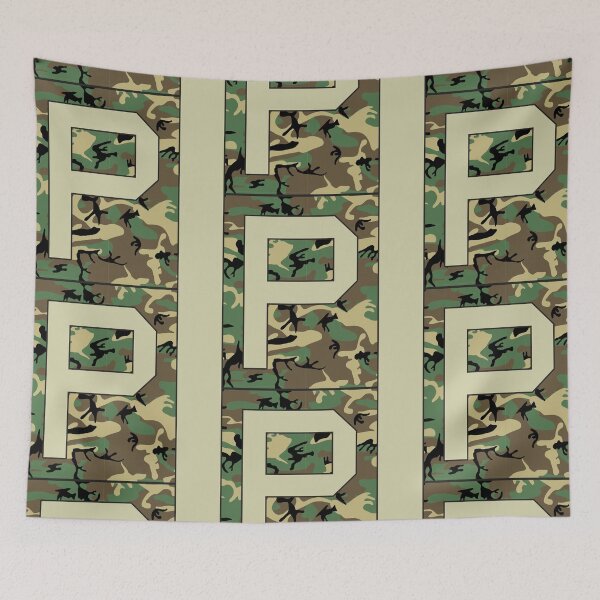 Item preview, Letter "P" Military Camo Stencil font designed and sold by 65 MCMLXV.