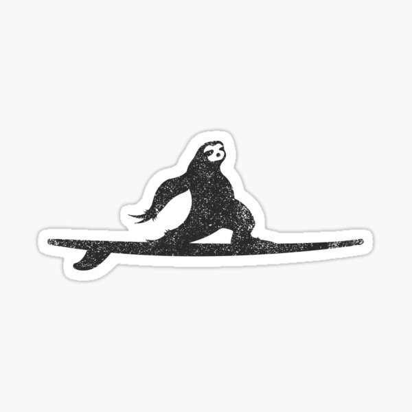 Surfer Sloth Sticker