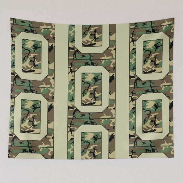 Item preview, Letter "O" Military Camo Stencil font designed and sold by 65 MCMLXV.