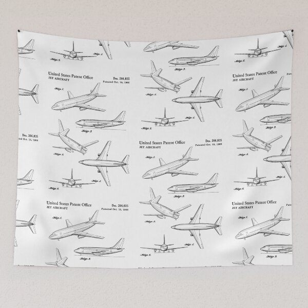 Item preview, Jet aircraft 1966 patent designed and sold by InkedArtPrints.