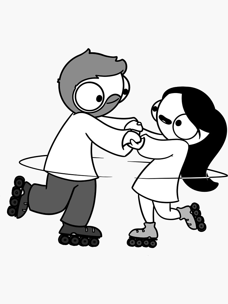 Thumbnail 3 of 3, Sticker, Rollerskates designed and sold by catanacomics.