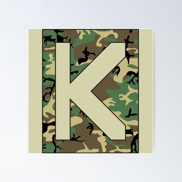 Item preview, Letter "K" Military Camo Stencil font designed and sold by 65 MCMLXV.