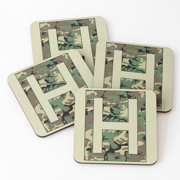 Item preview, Letter "H" Military Camo Stencil font designed and sold by 65 MCMLXV.
