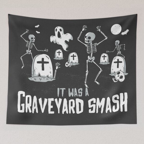 Item preview, It Was a Graveyard Smash | Funny Halloween | Trick or Treat | Skeletons and Ghosts designed and sold by SLAG-Creative.