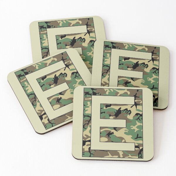 Item preview, Letter "E" Military Camo Stencil font designed and sold by 65 MCMLXV.