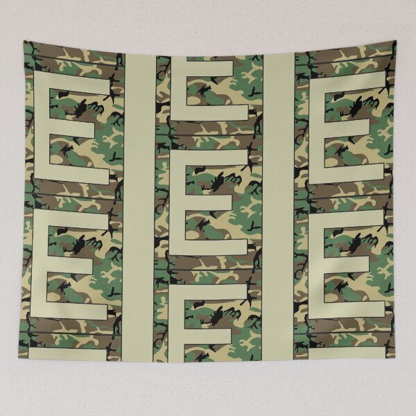 Item preview, Letter "E" Military Camo Stencil font designed and sold by 65 MCMLXV.