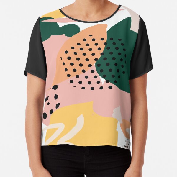 Peachy Green Chiffon Top