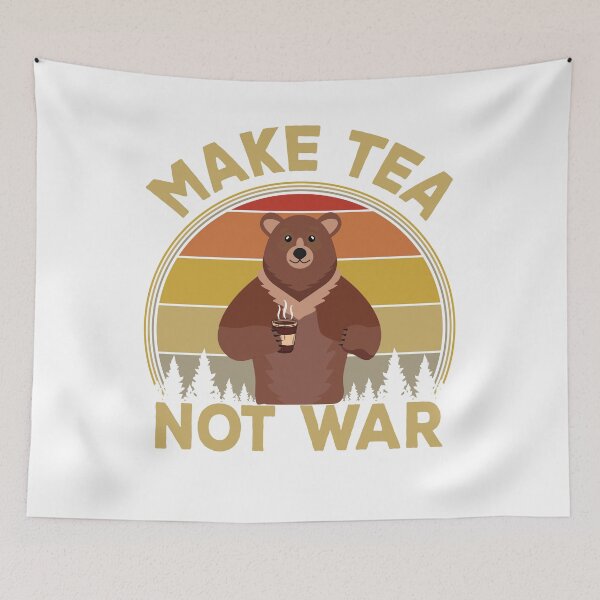 Item preview, Make Tea Not War Cute vintage Bear designed and sold by totorino23.
