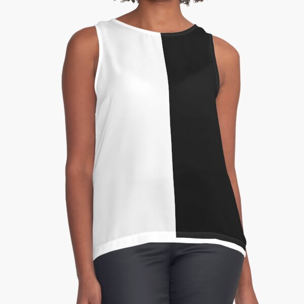 Half White Half Black Sleeveless Top By Teehowa Redbubble