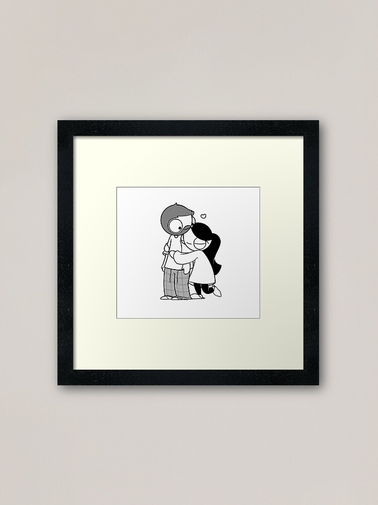 Alternate view of Pajama Hug Framed Art Print