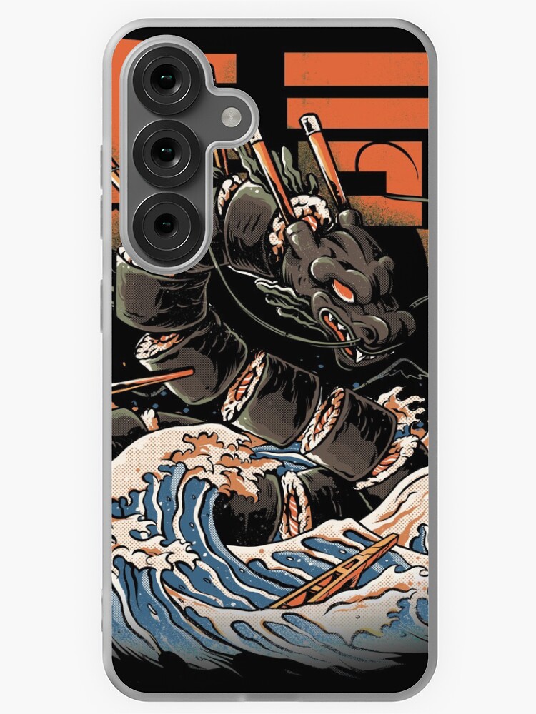 Thumbnail 1 of 4, Samsung Galaxy Phone Case, The Black Sushi Dragon designed and sold by ilustrata.