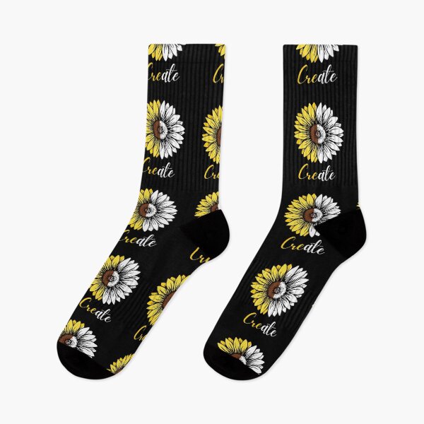 Item preview, Create Sunflower Half Black and White designed and sold by BrighterVibes.