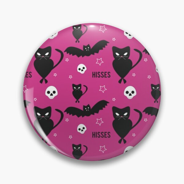 Item preview, "Hisses" Cats with Bats Pattern (pink) designed and sold by usha5o.