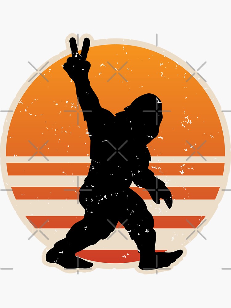 Retro Bigfoot Peace Sign by hobrath