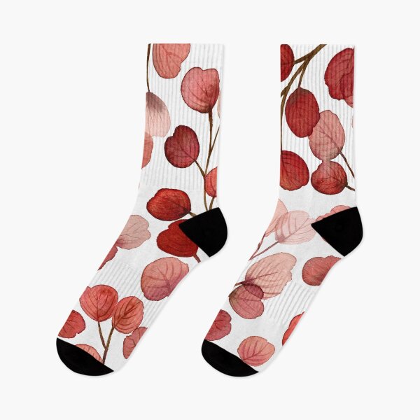 Item preview, Red Eucalyptus Print, Red Foliage Art, Botanical Leaves Branch Art designed and sold by lunaisdrawing.
