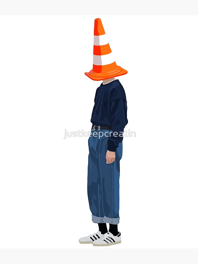 "traffic cone head" Poster for Sale by justkeepcreatin Redbubble