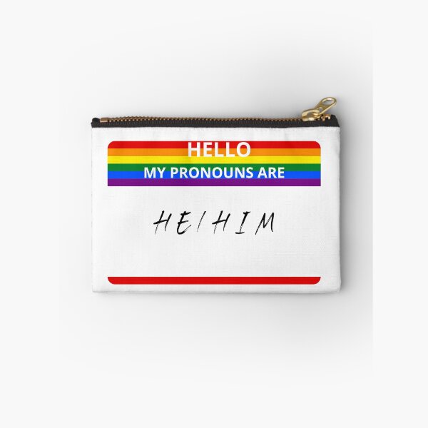Aperçu de l'œuvre Bonjour mes pronoms sont-il / lui - LGBTQ non binaire créée et vendue par TrunkShrunk.