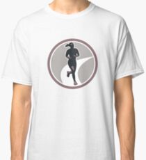 Female Marathon Runner Run Retro Classic T-Shirt
