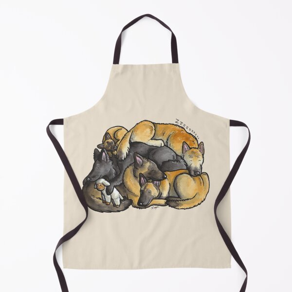 Item preview, Sleeping pile of Belgian Shepherd dogs designed and sold by animalartbyjess.