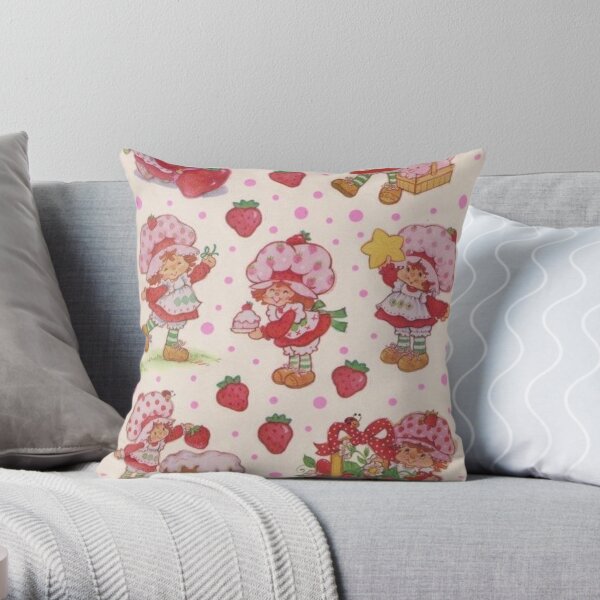 vintage strawberry shortcake Throw Pillow