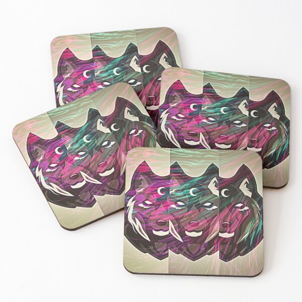 Item preview, Multicoloured wolf with abstract background designed and sold by Simi2020.
