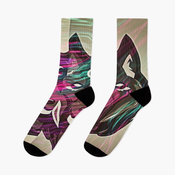 Item preview, Multicoloured wolf with abstract background designed and sold by Simi2020.