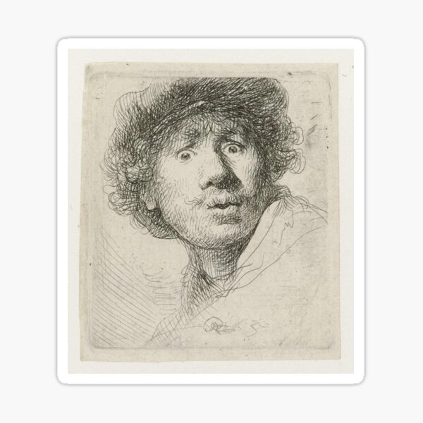 Item preview, Rembrandt - Self-portrait with Beret, Wide Eyed - BigArt designed and sold by BigArt.