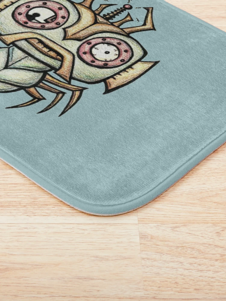 Thumbnail 3 of 6, Bath Mat, Fish Bug Bot designed and sold by plotDriving-NPC.