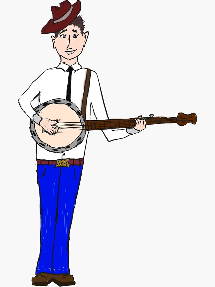 "Banjo Player Drawing" Sticker for Sale by duncanmacmillan Redbubble