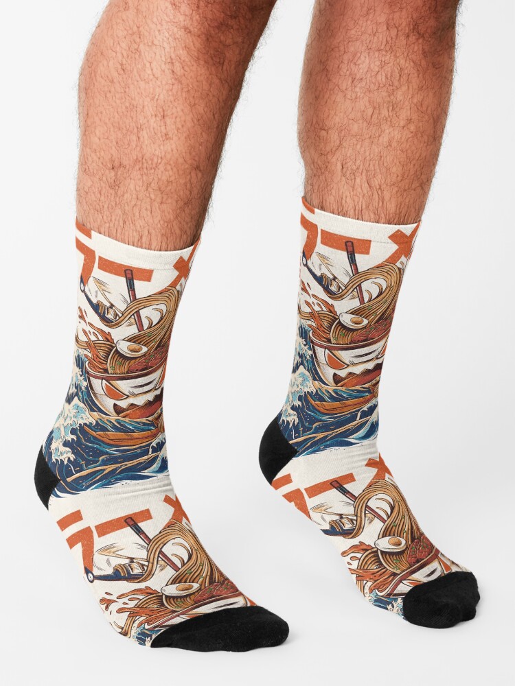 Alternate view of The Great Ramen off Kanagawa Socks