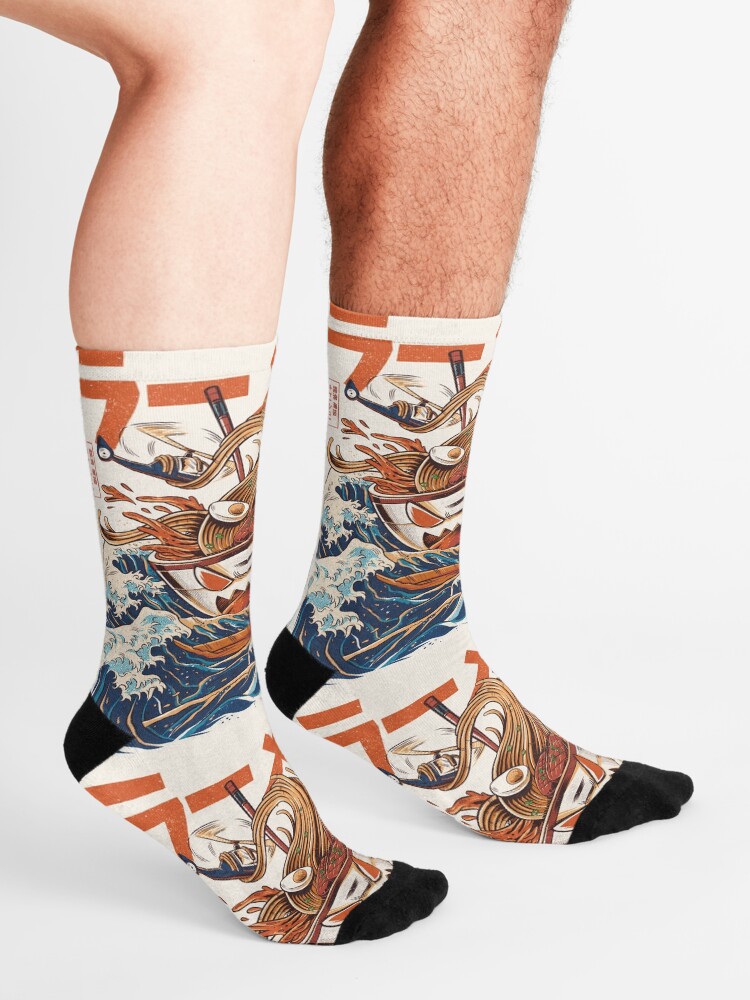 Alternate view of The Great Ramen off Kanagawa Socks