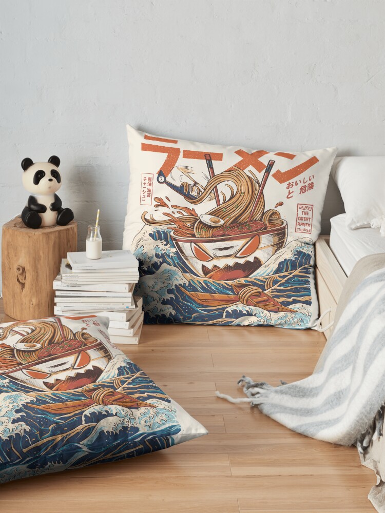 Alternate view of The Great Ramen off Kanagawa Floor Pillow