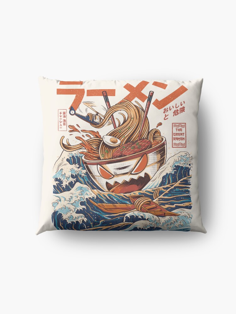 Alternate view of The Great Ramen off Kanagawa Floor Pillow