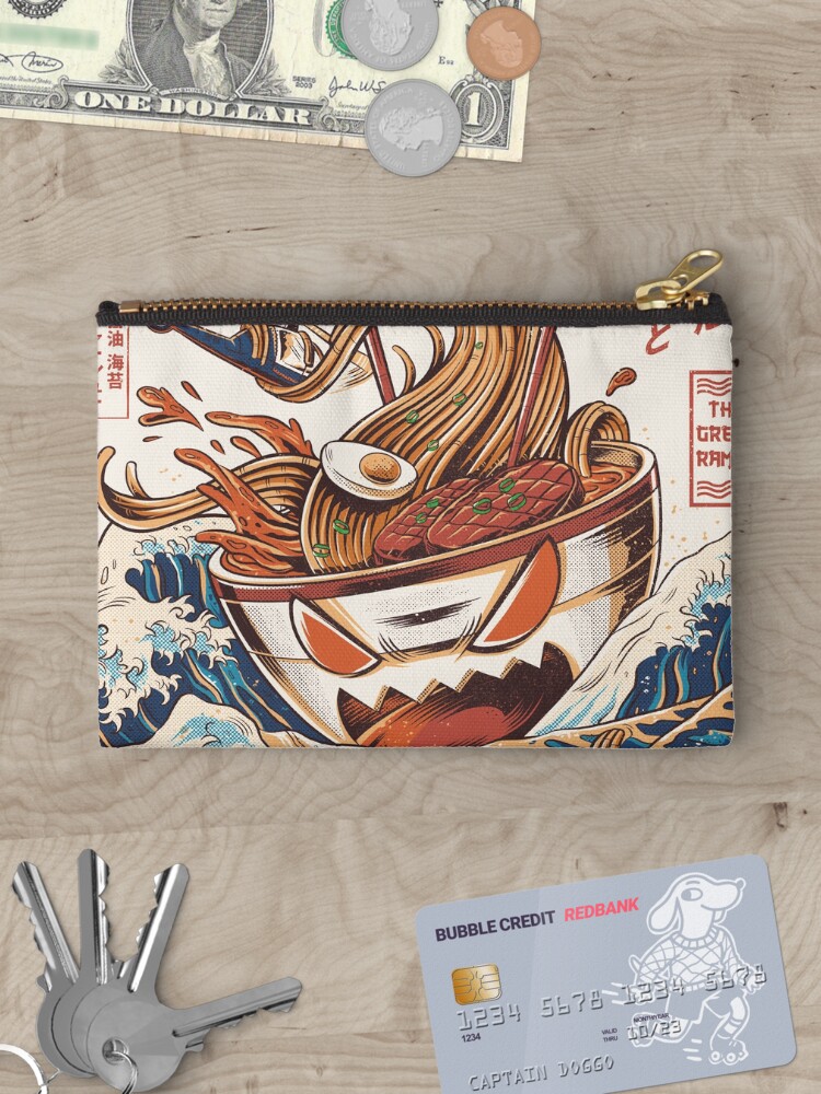 Thumbnail 3 of 4, Zipper Pouch, The Great Ramen off Kanagawa designed and sold by Ilustrata Design.