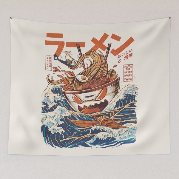 Item preview, The Great Ramen off Kanagawa designed and sold by Ilustrata®.