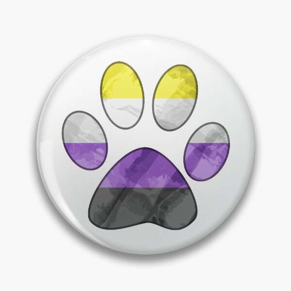 Item preview, Nonbinary Pride Paw Sticker Pin Face Mask designed and sold by AbstruseArtisan.