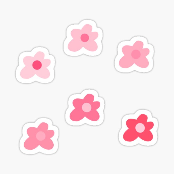 Pink flower Stickers by Mhea, Redbubble