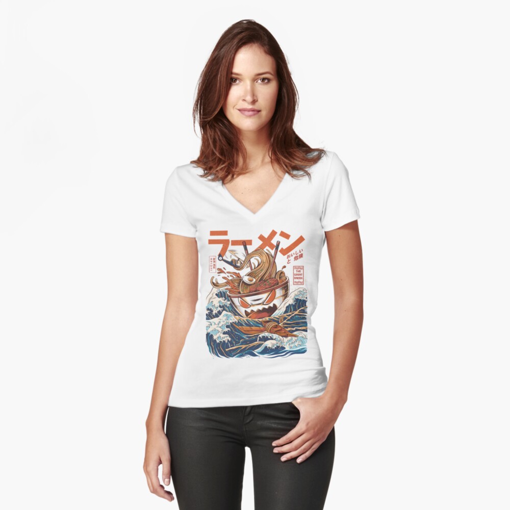 Item preview, Fitted V-Neck T-Shirt designed and sold by ilustrata.