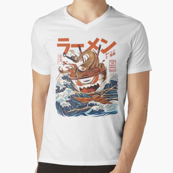 The Great Ramen off Kanagawa V-Neck T-Shirt