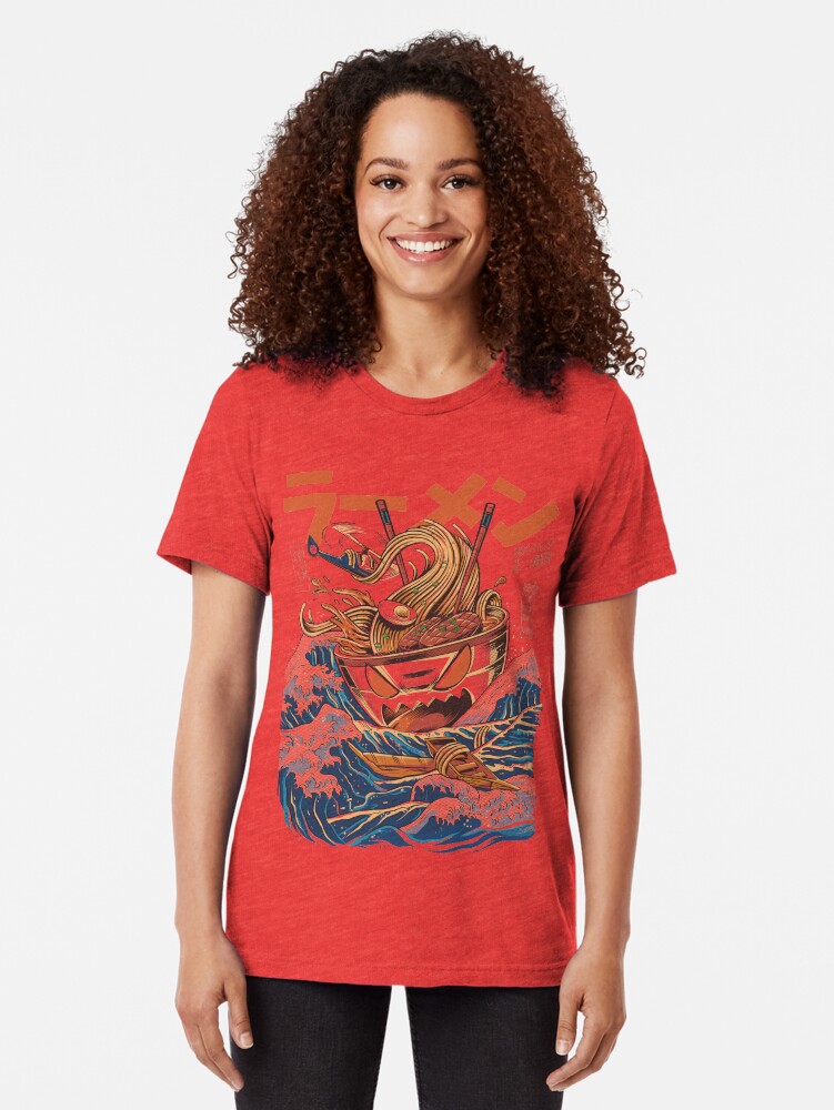 Alternate view of The Great Ramen off Kanagawa Tri-blend T-Shirt